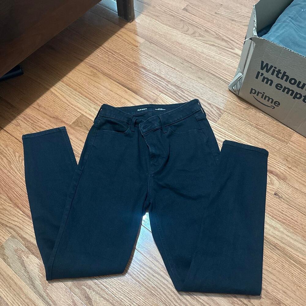 Black high rise super skinny